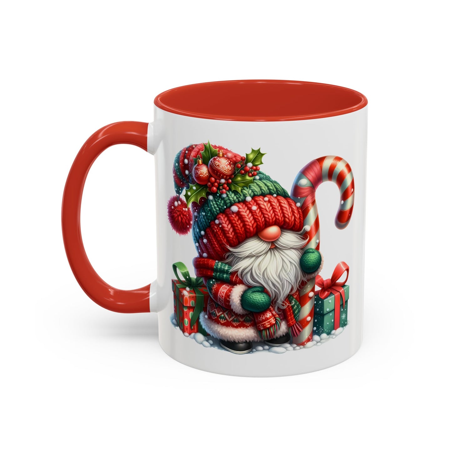 Christmas Mug - Gnome Candy Cane and Presents