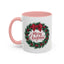 Christmas Mug - Merry Christmas Red Text Bow Wreath