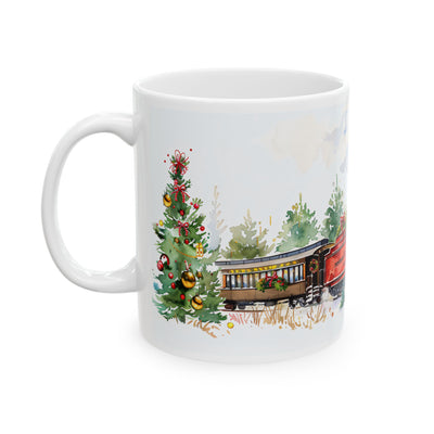 Christmas Mug - Snowy Landscape Train Wrap 2