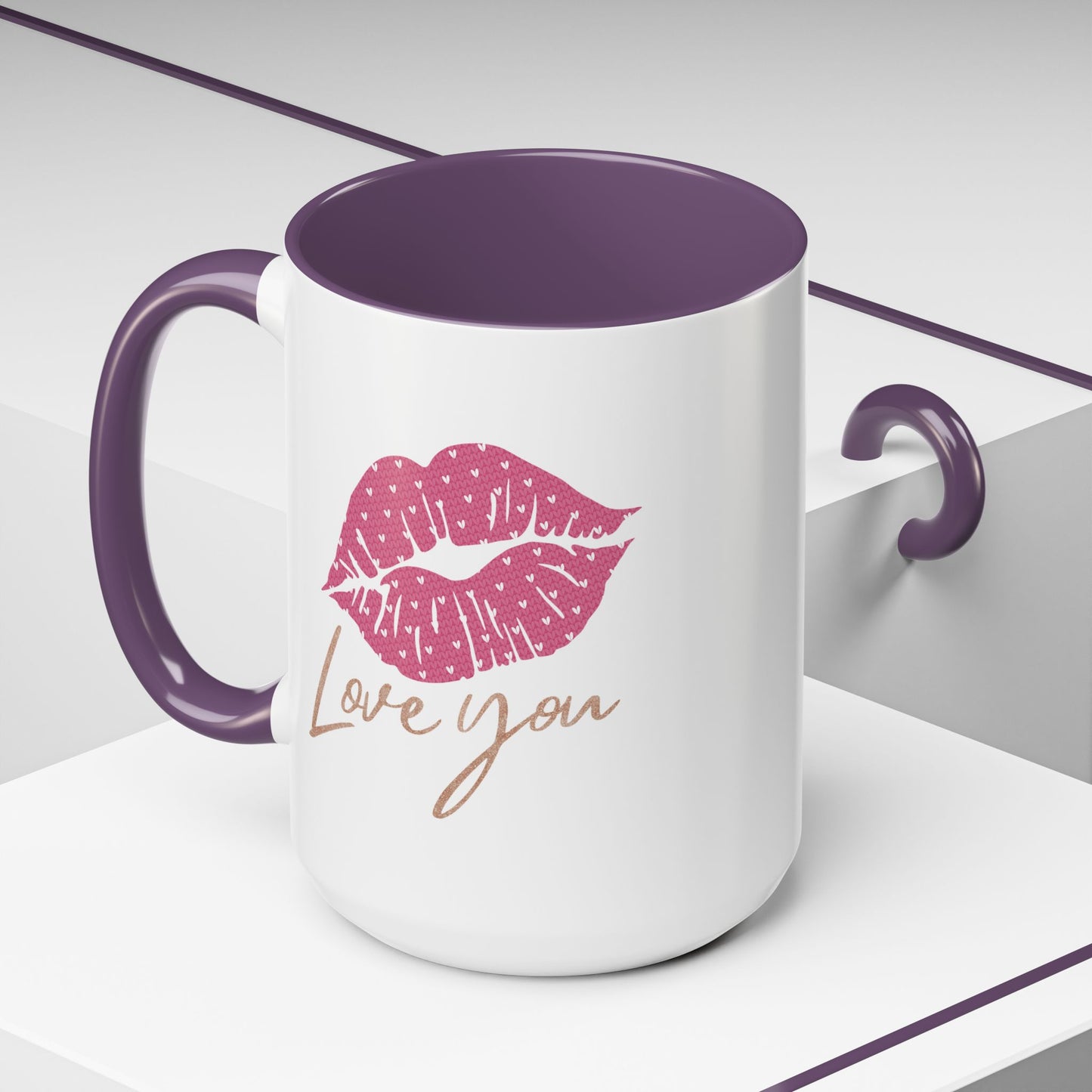 Valentine's Day Mug - Love You Lips Kiss