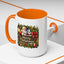 Christmas Mug - Merry Christmas Cream Text Santa Ok Light Bow Ornaments