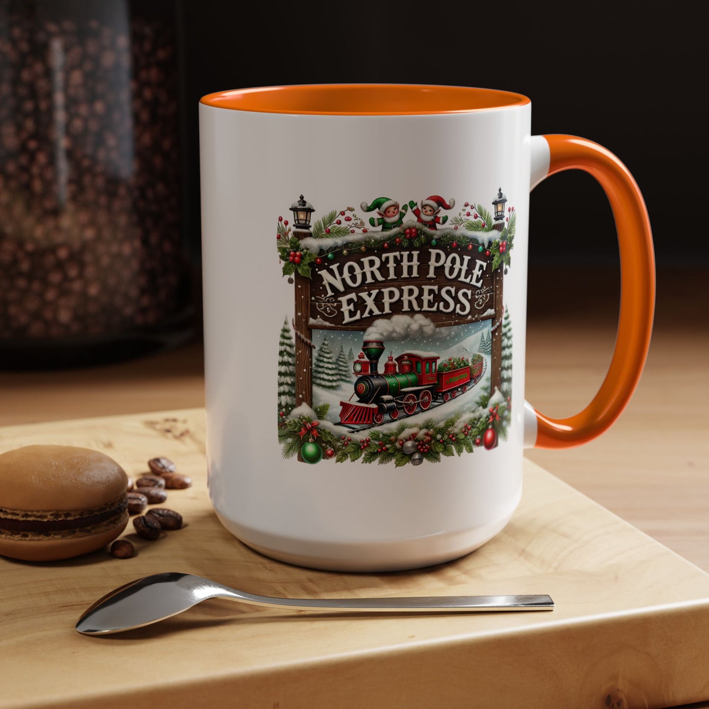 Christmas Mug - North Pole Express Steam Locomotive Decorations