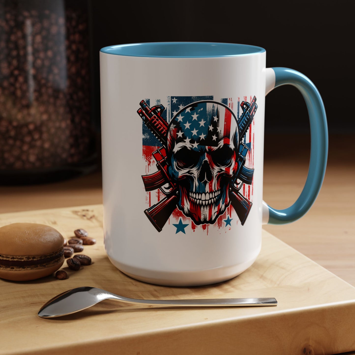 4th of July Mug - Skull With American Flag