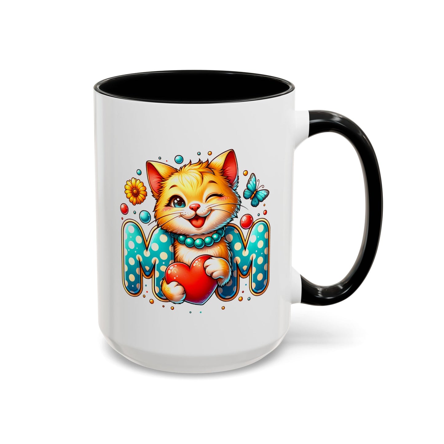 Mother's Day Mug - Mom Cat Red Heart
