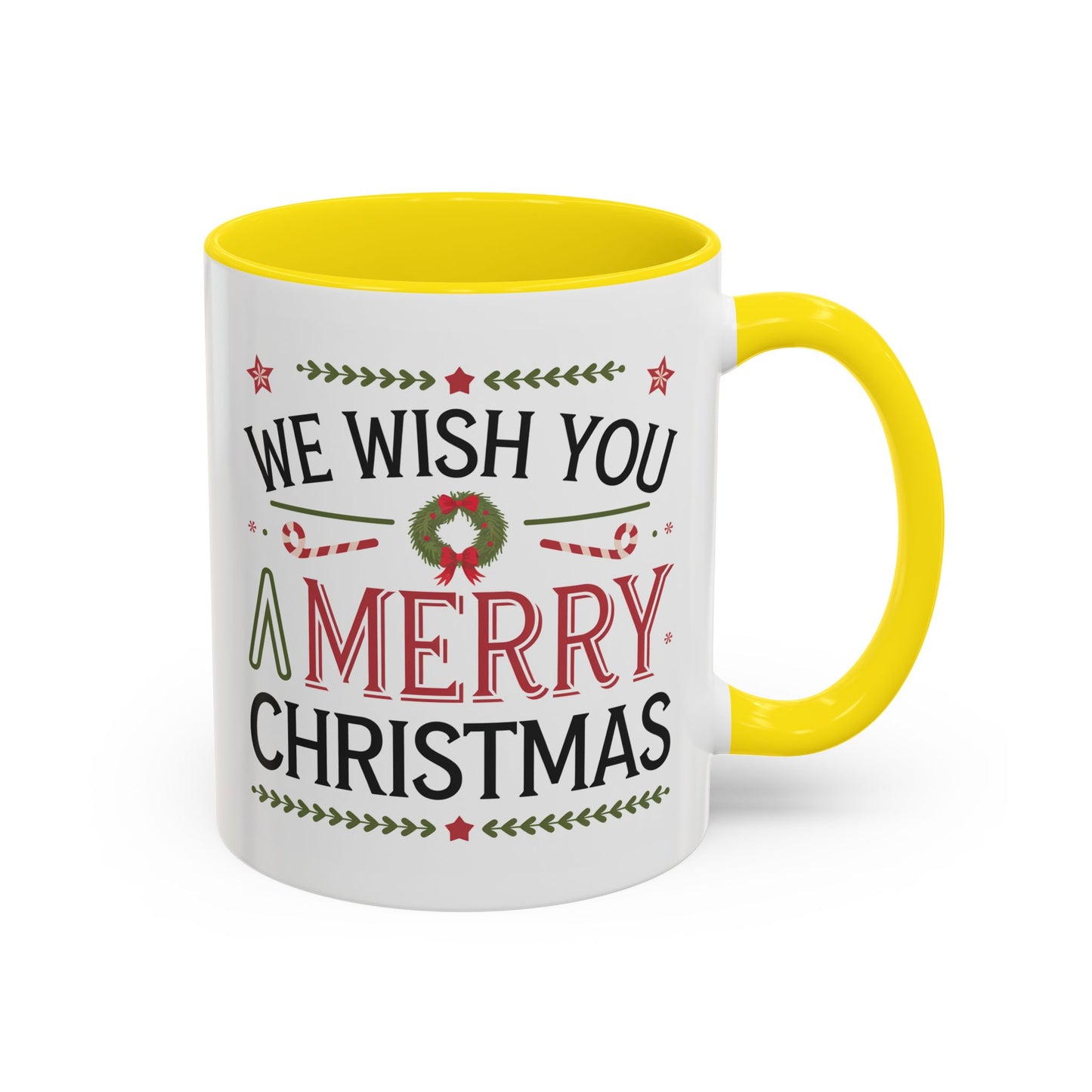 Christmas Mug - We Wish You a Merry Christmas Blue Green & Red Text