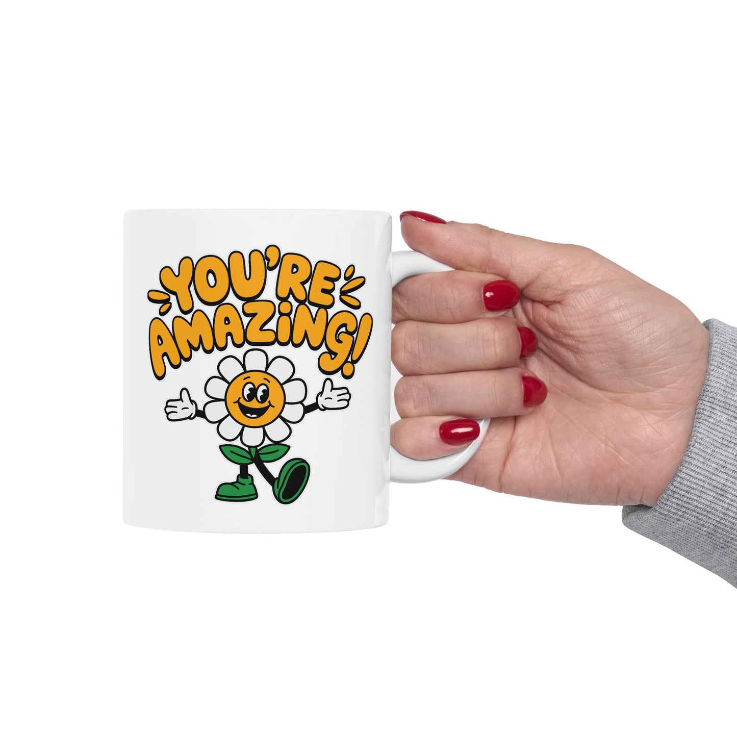 Motivation Mug - You're Amazing Retro Daisy