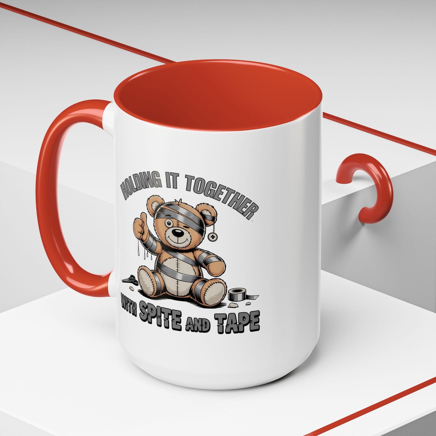 Humor Mug - Holding It Together With Spite & Tape