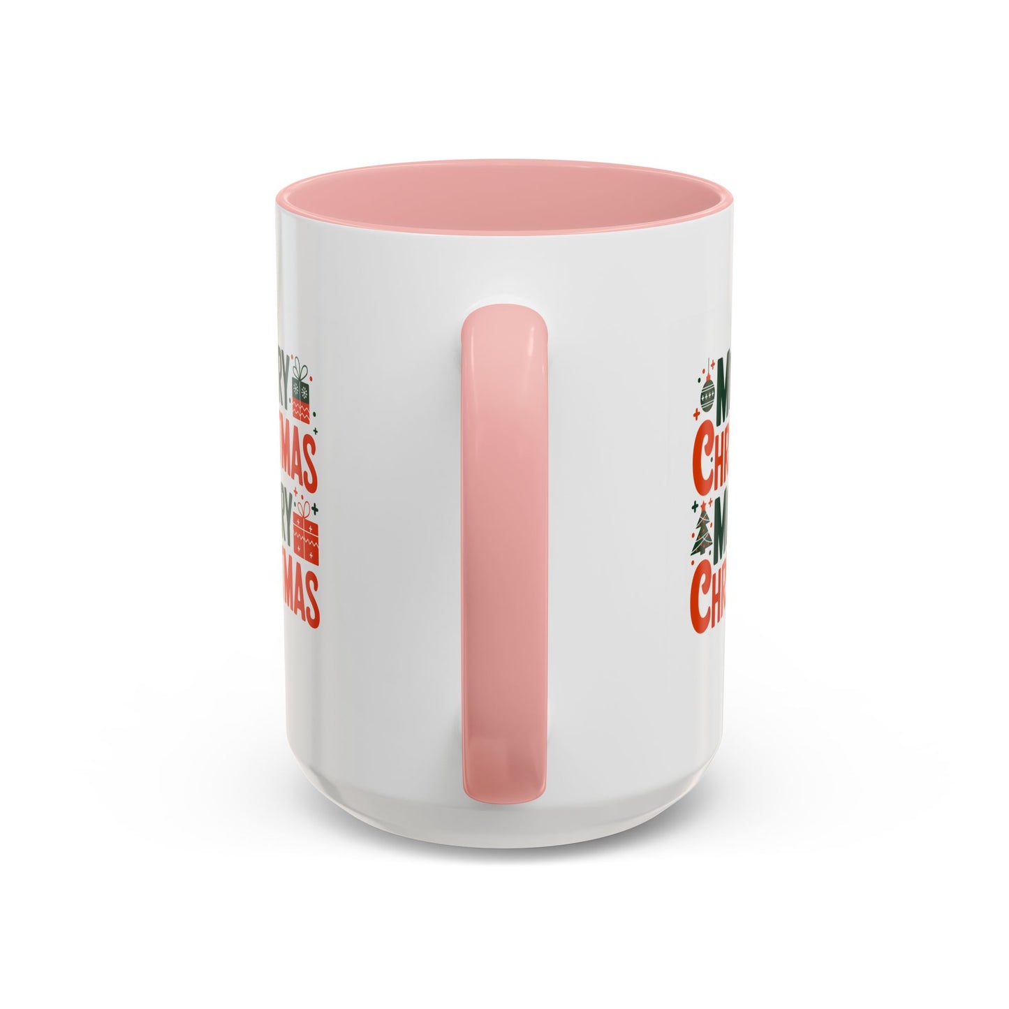 Christmas Mug - Green & Red Text Tree Presents