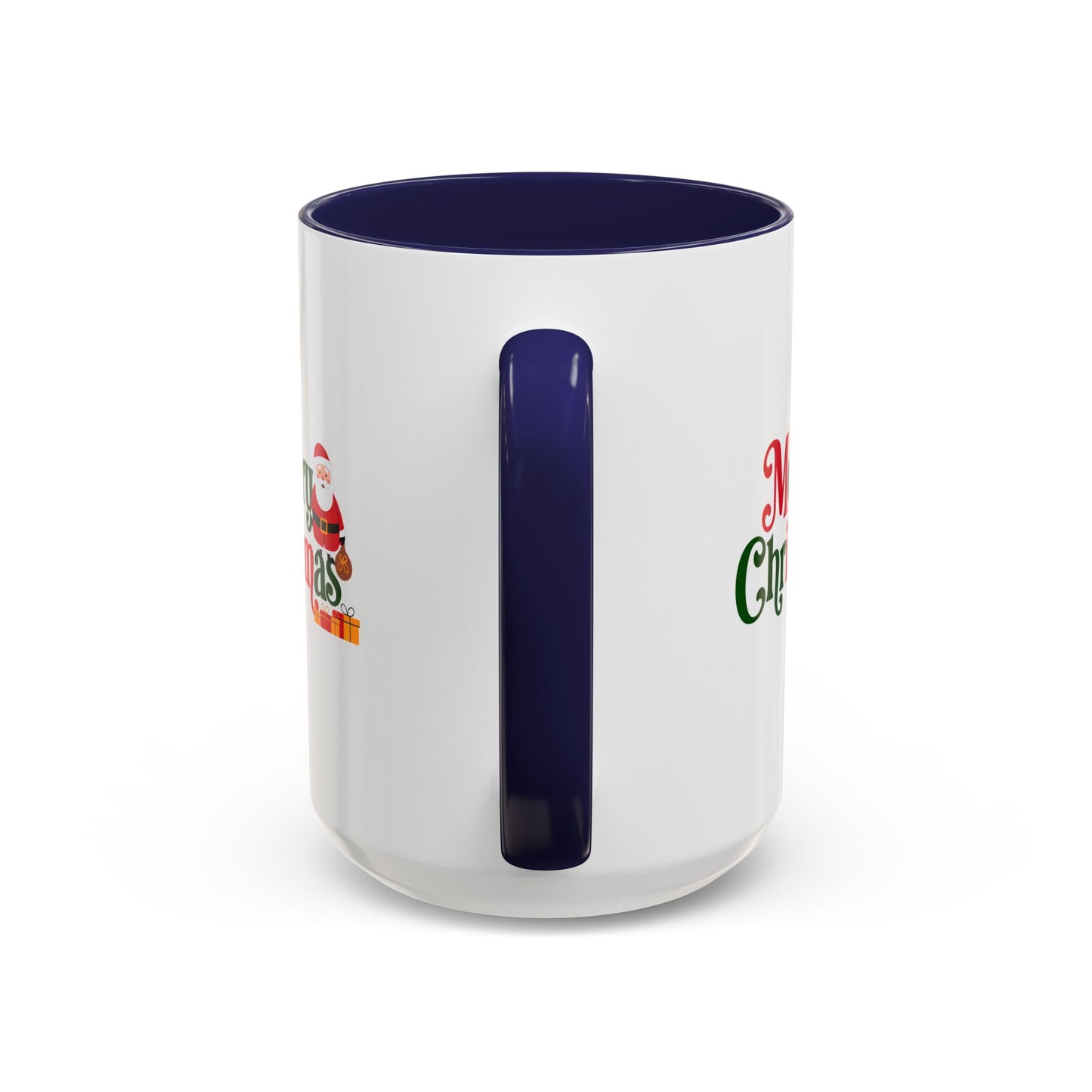 Christmas Mug - Merry Christmas Green & Red Text Santa Presents