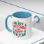 Christmas Mug - Merry Christmas and a Happy New Year Green & Red Text Trees Stars
