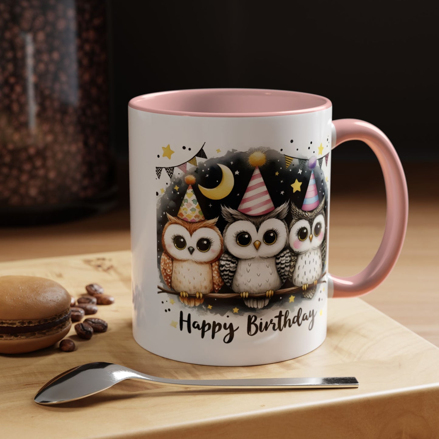 Birthday Mug - Happy Birthday Owls