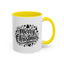 Christmas Mug - Merry Christmas Black Text Trees Snowflakes Hearts