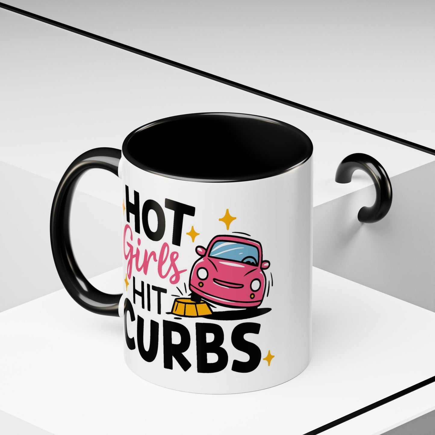 Humor Mug - Hot Girls Hit Curbs