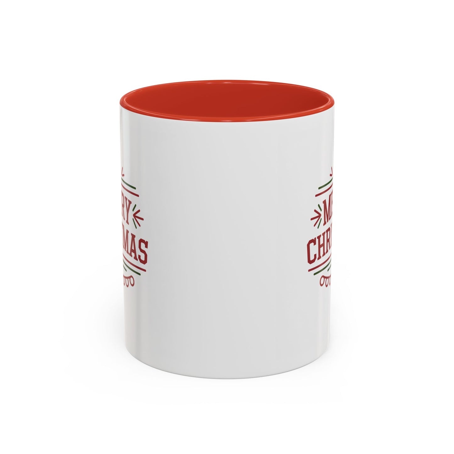 Christmas Mug - Merry Christmas Maroon Text Tree Star