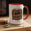 Christmas Mug - Happy Holidays White & Red Text Steam Locomotive
