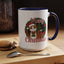 Christmas Mug - Merry Christmas Red Text Cat Presents Wreath