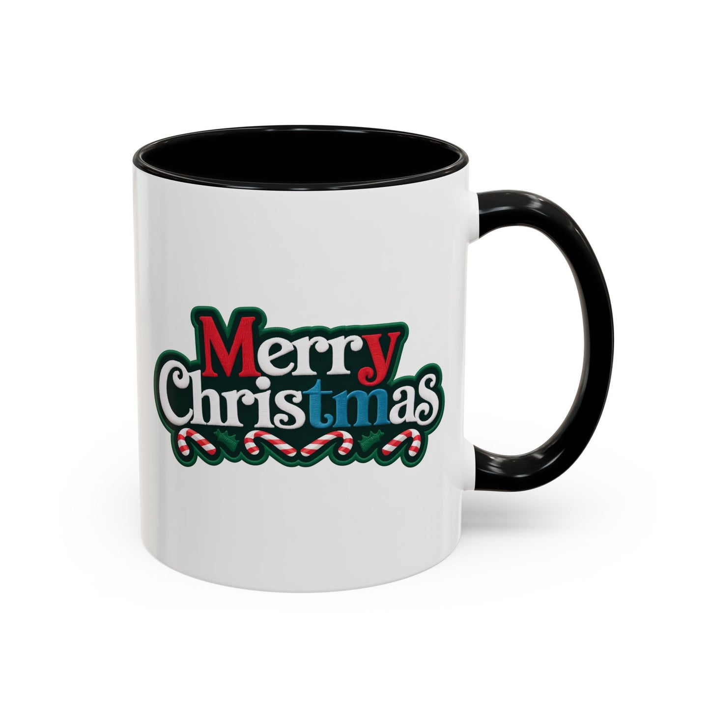 Christmas Mug - Merry Christmas White Red & Blue Text