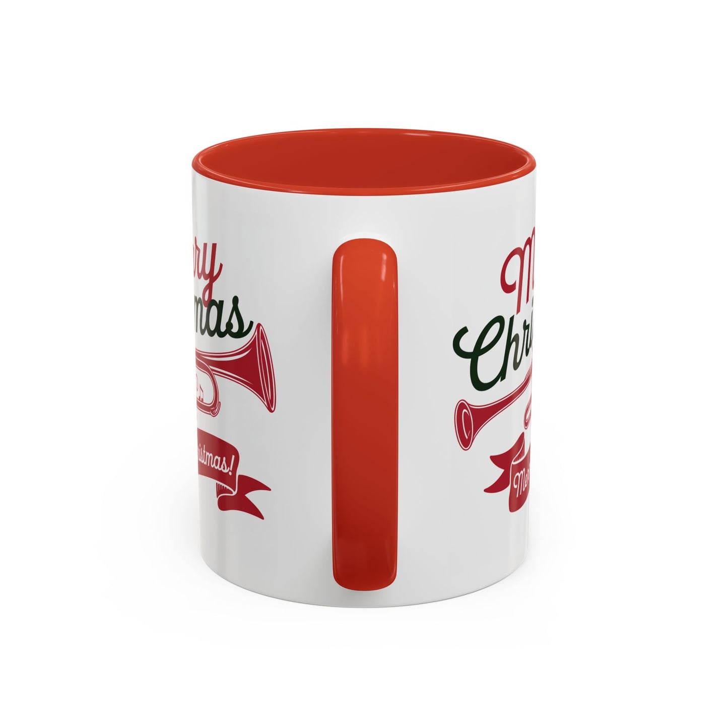 Christmas Mug - Red & Green Text Trumpet