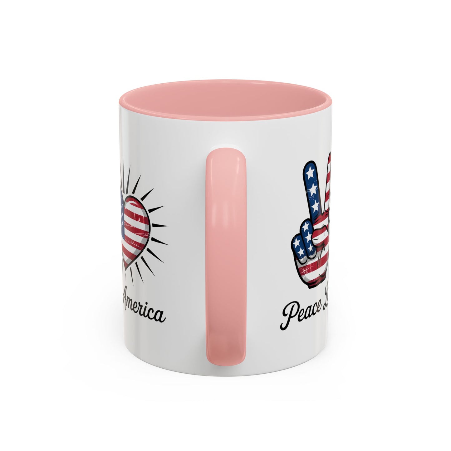 4th of July Mug - Peace Love America