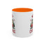 Christmas Mug - Merry Christmas Maroon Text Camper Trees Snowflakes