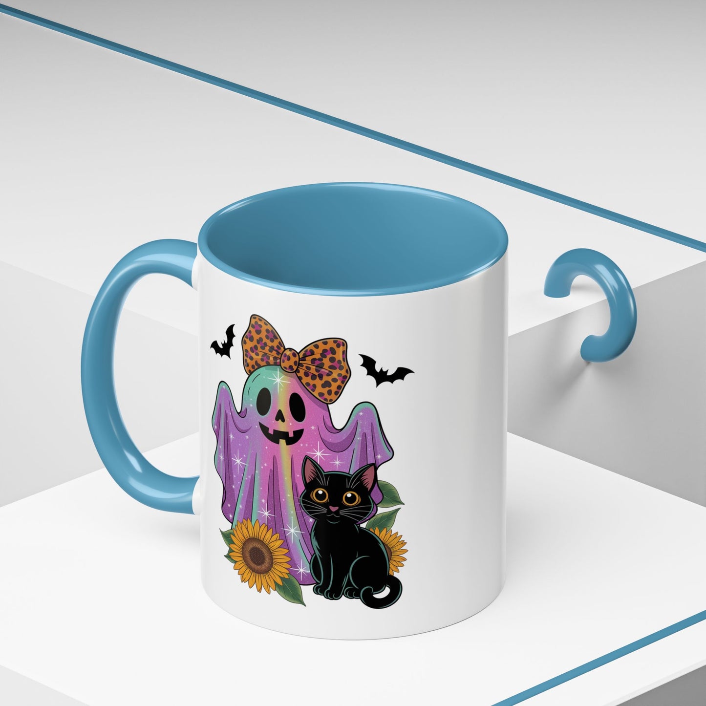 Halloween Mug - Cute Ghost With Cat