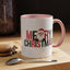 Christmas Mug - Merry Christmas Green & Red Text Santa