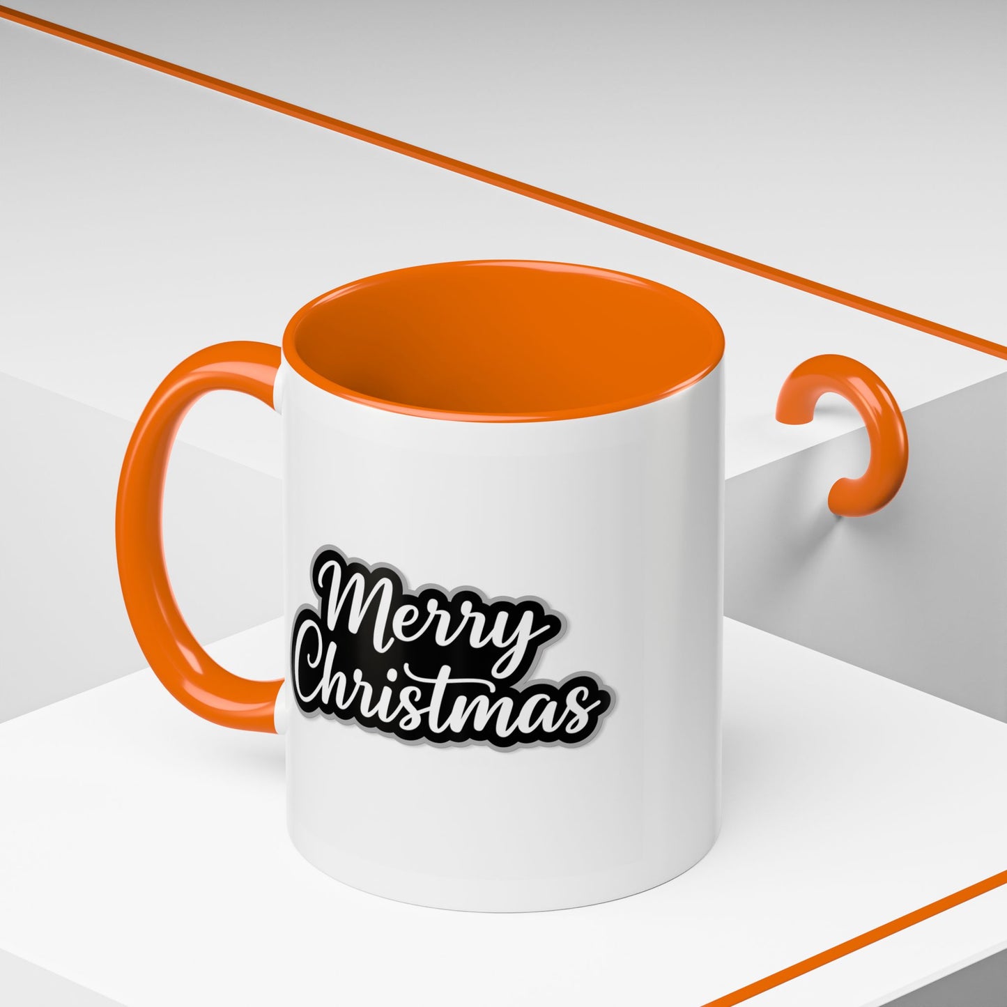 Christmas Mug - Merry Christmas White Black & Grey Text