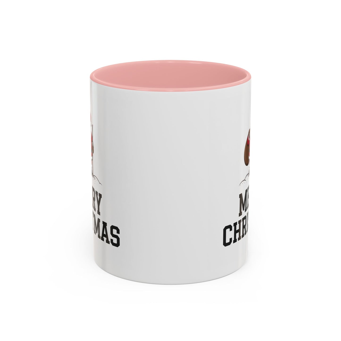 Christmas Mug - Merry Christmas Black Text Santa Walking