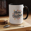 Christmas Mug - Merry Christmas Black Text Fall Leaves