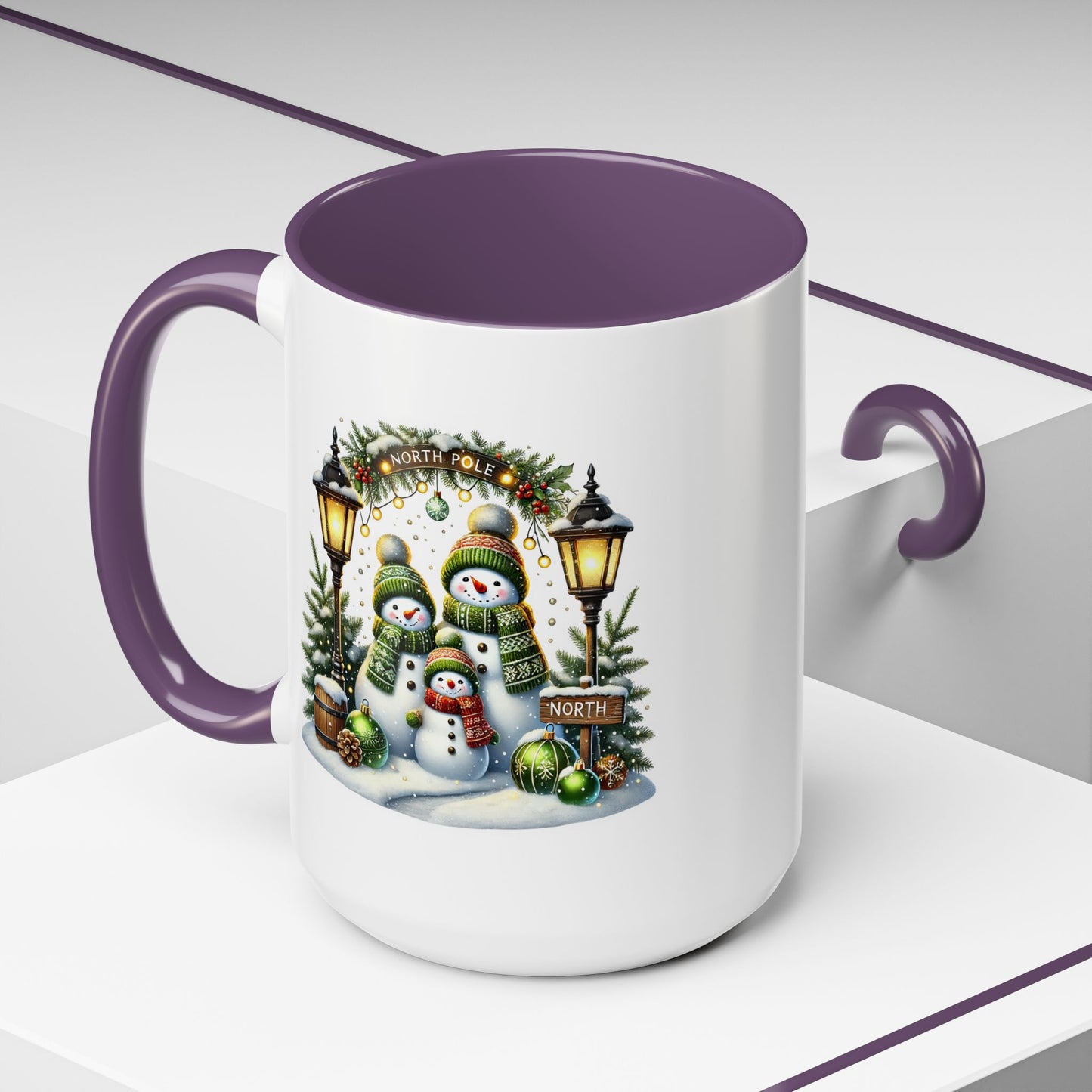 Christmas Mug - Green Snowman Family