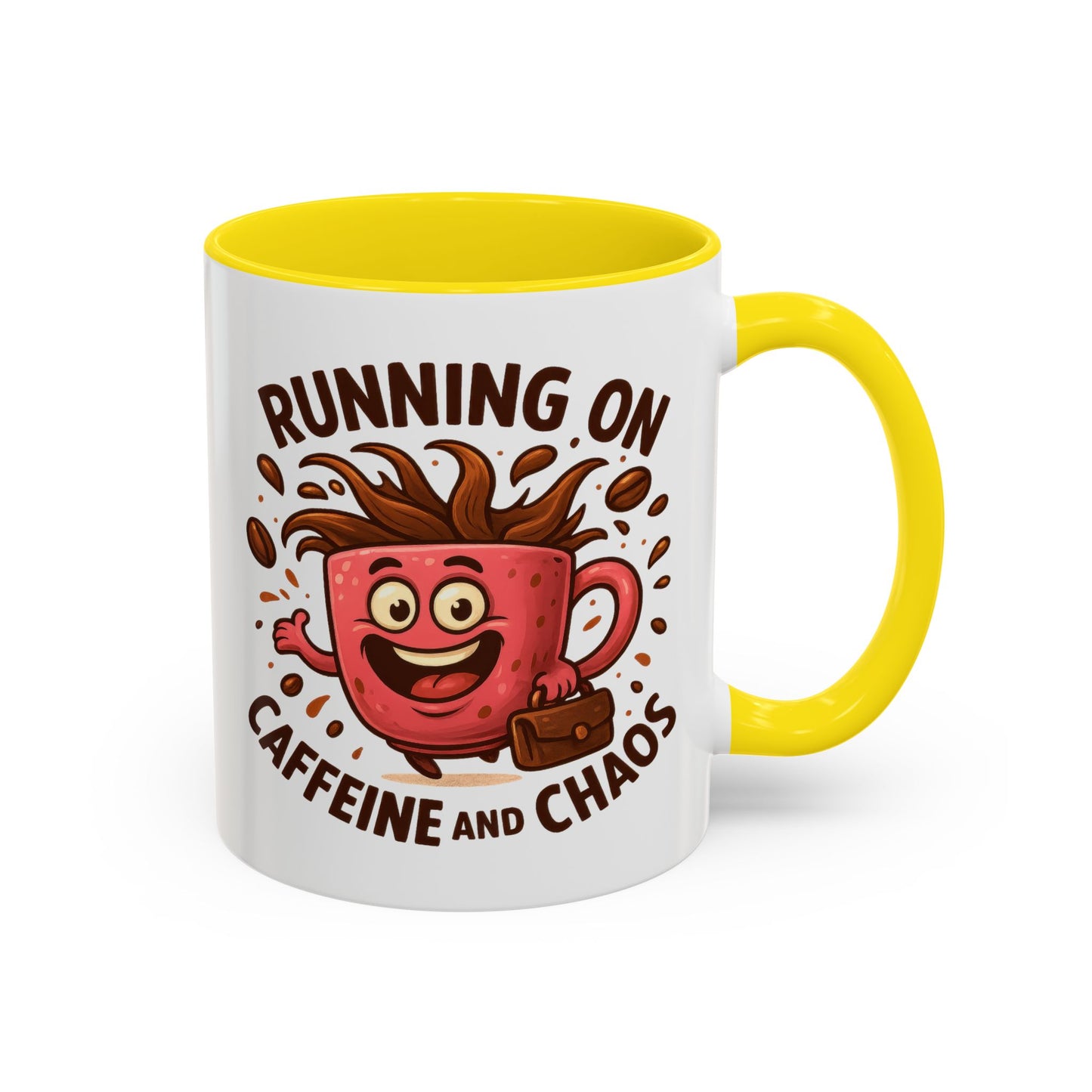 Humor Mug - Running On Caffeine and Chaos