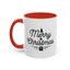 Christmas Mug - Merry Christmas Black Text Tree Star Present