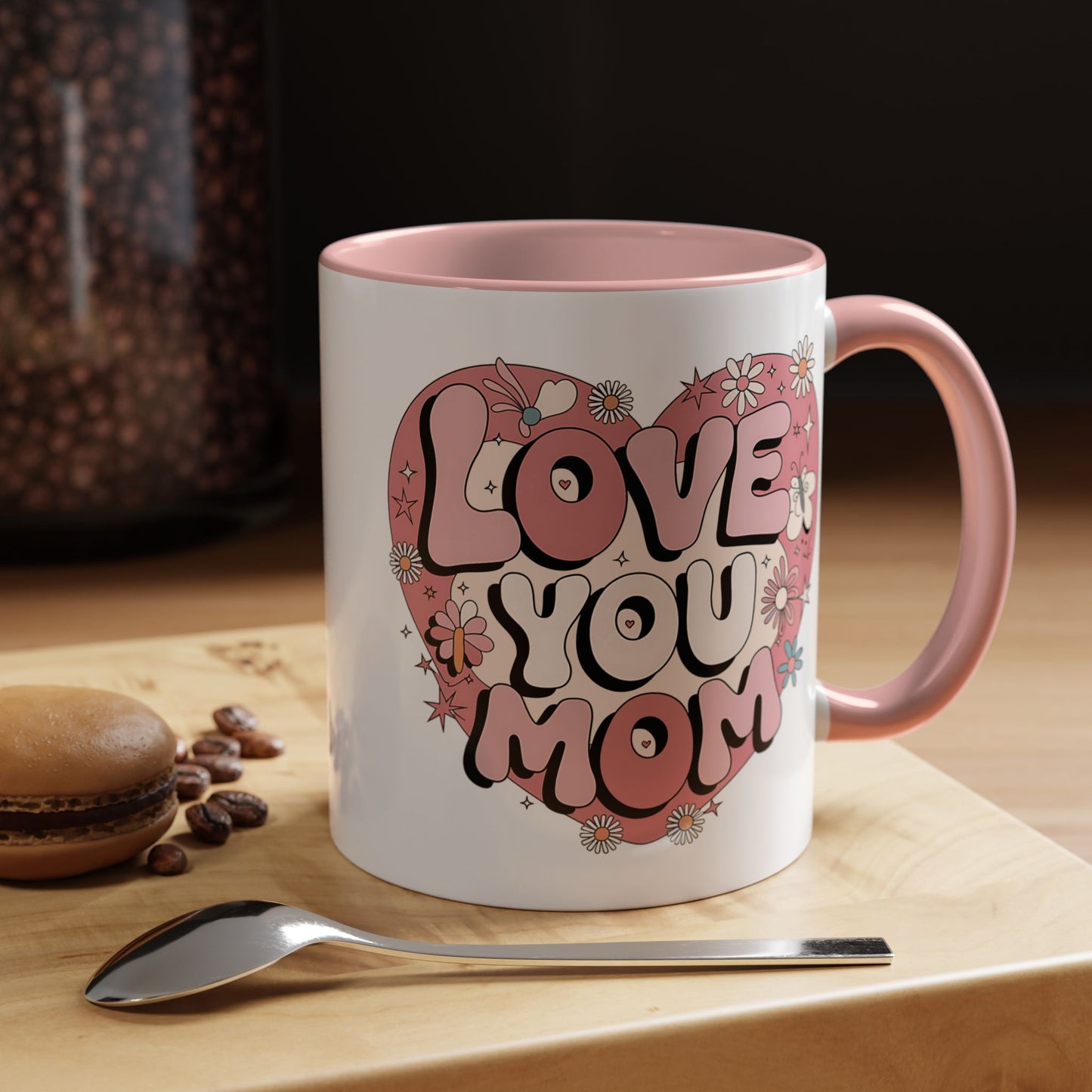 Mother's Day Mug - Love You Mom Retro Heart