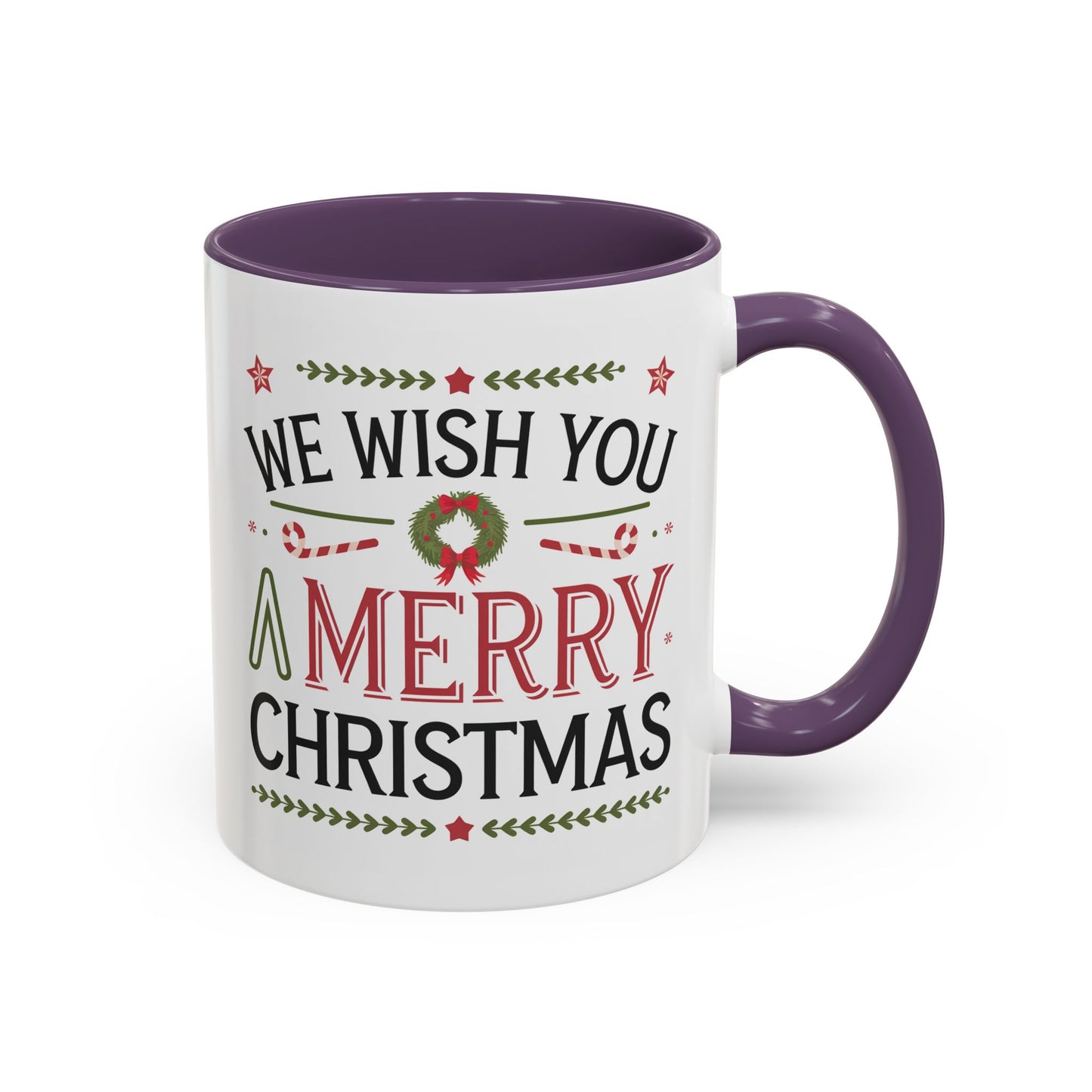 Christmas Mug - We Wish You a Merry Christmas Blue Green & Red Text