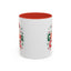 Christmas Mug - Grandma Claus Green Yellow & Red Text Hat Lights Stars