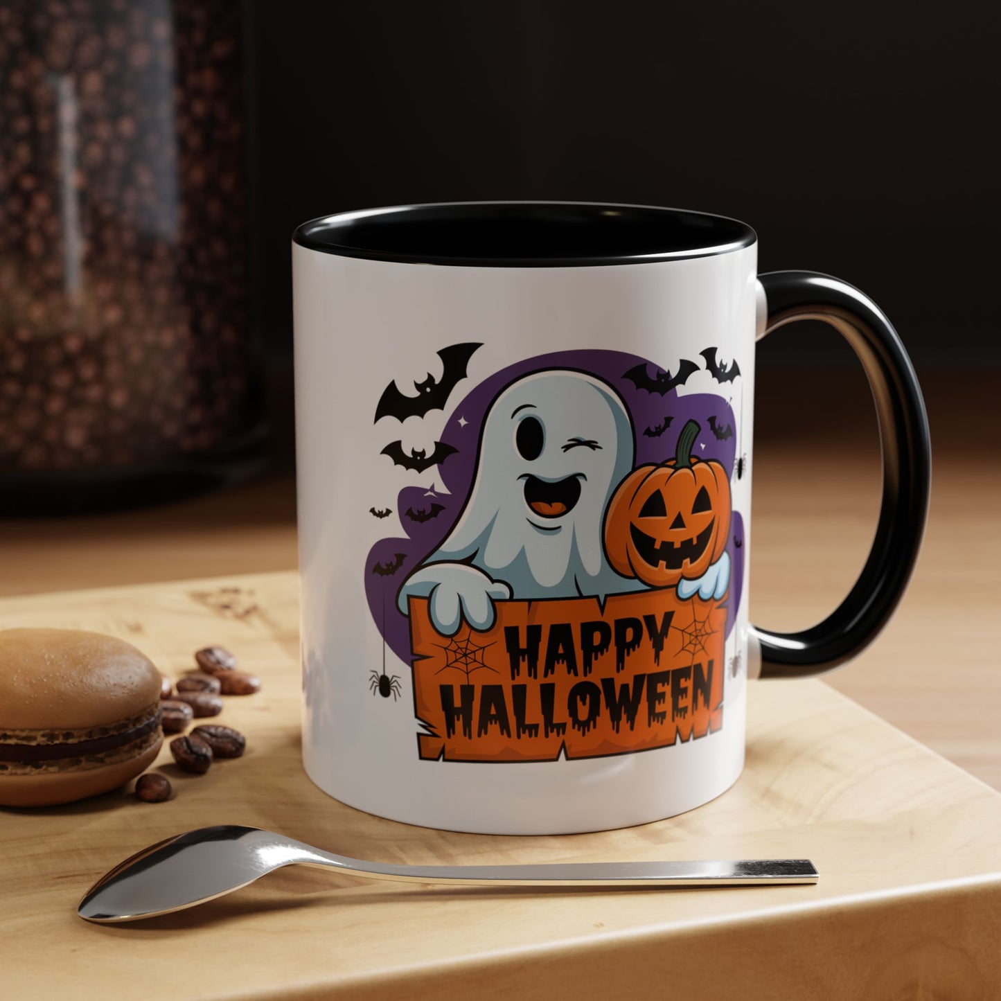 Halloween Mug - Winking Ghost With Pumpkin