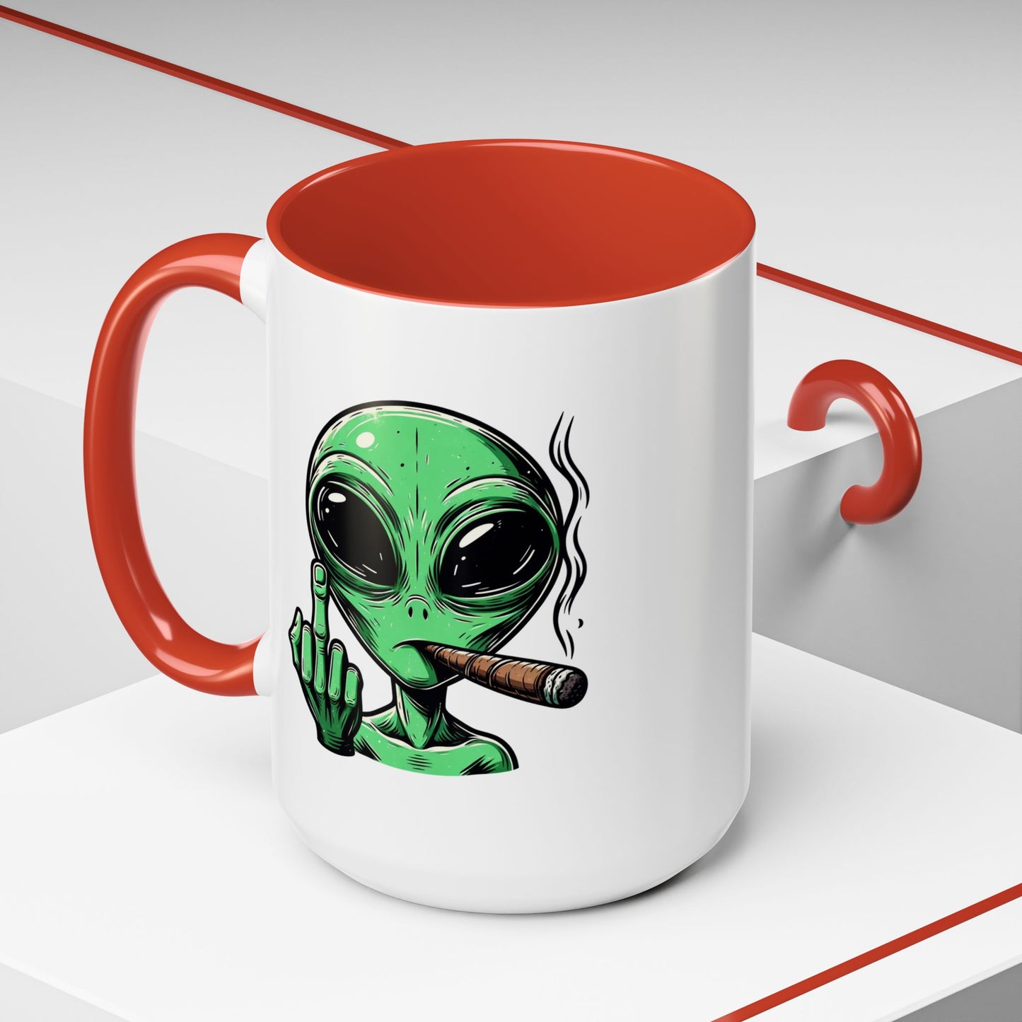 Adult Mug - Green Alien Fuck You Human