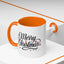 Christmas Mug - Merry Christmas Black Text Red Ornaments