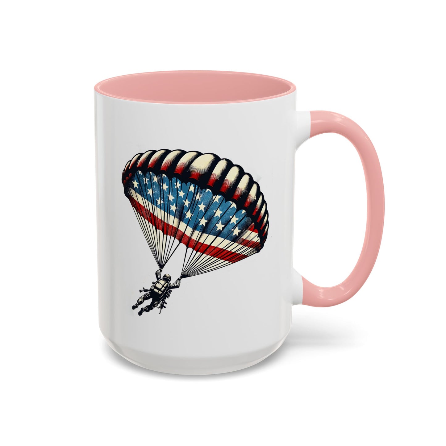4th of July Mug - Airborne Soldier Parachute Flag