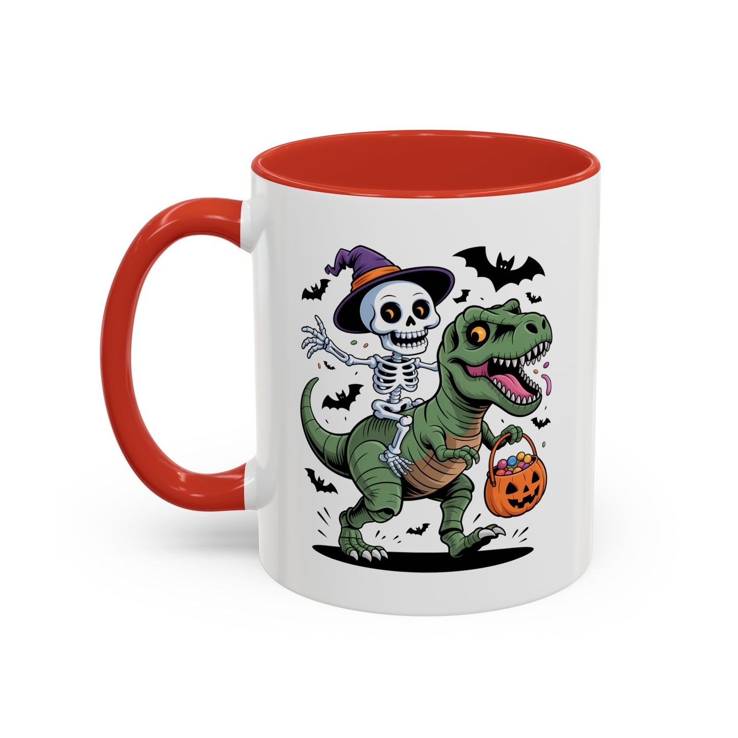Halloween Mug - Skeleton Riding Dinosaur