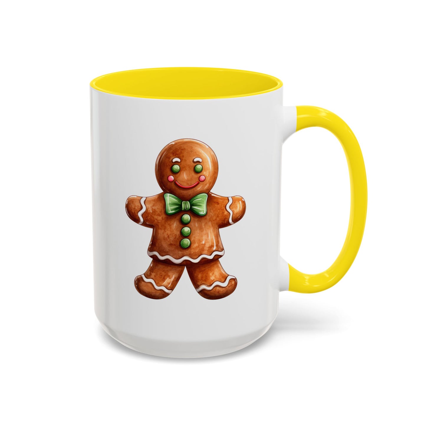 Christmas Mug - Gingerbread Man Green Bow