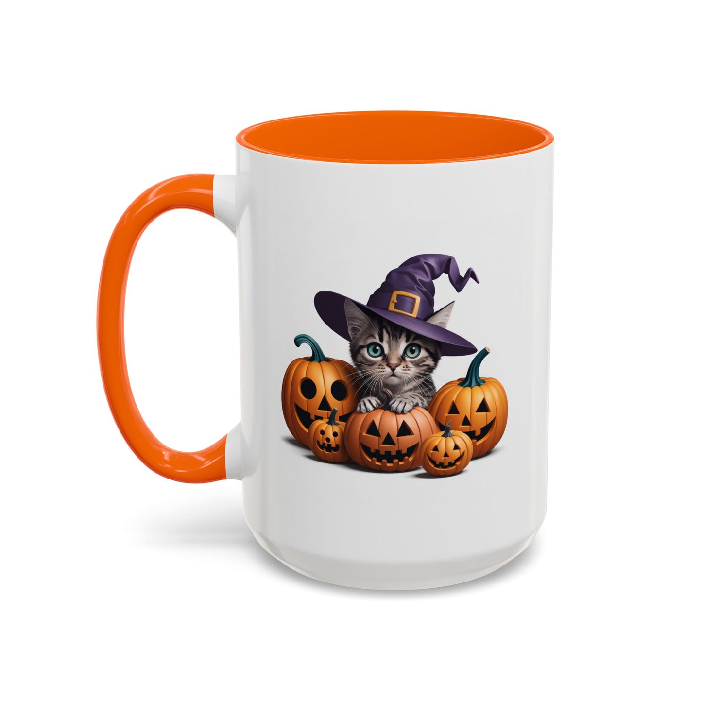 Halloween Mug - Witch Cat Hiding In Pumpkins