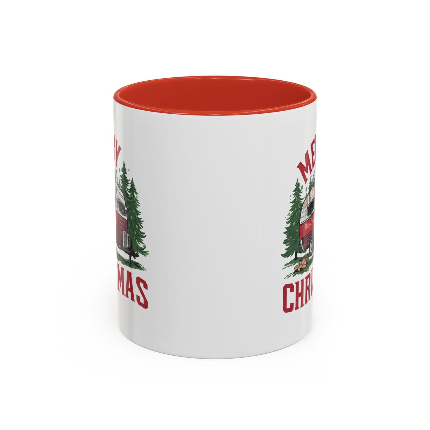 Christmas Mug - Merry Christmas Red & White Camper