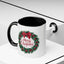 Christmas Mug - Merry Christmas Red Text Bow Wreath
