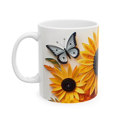 Artistic Mug - Sunflower & Butterfly