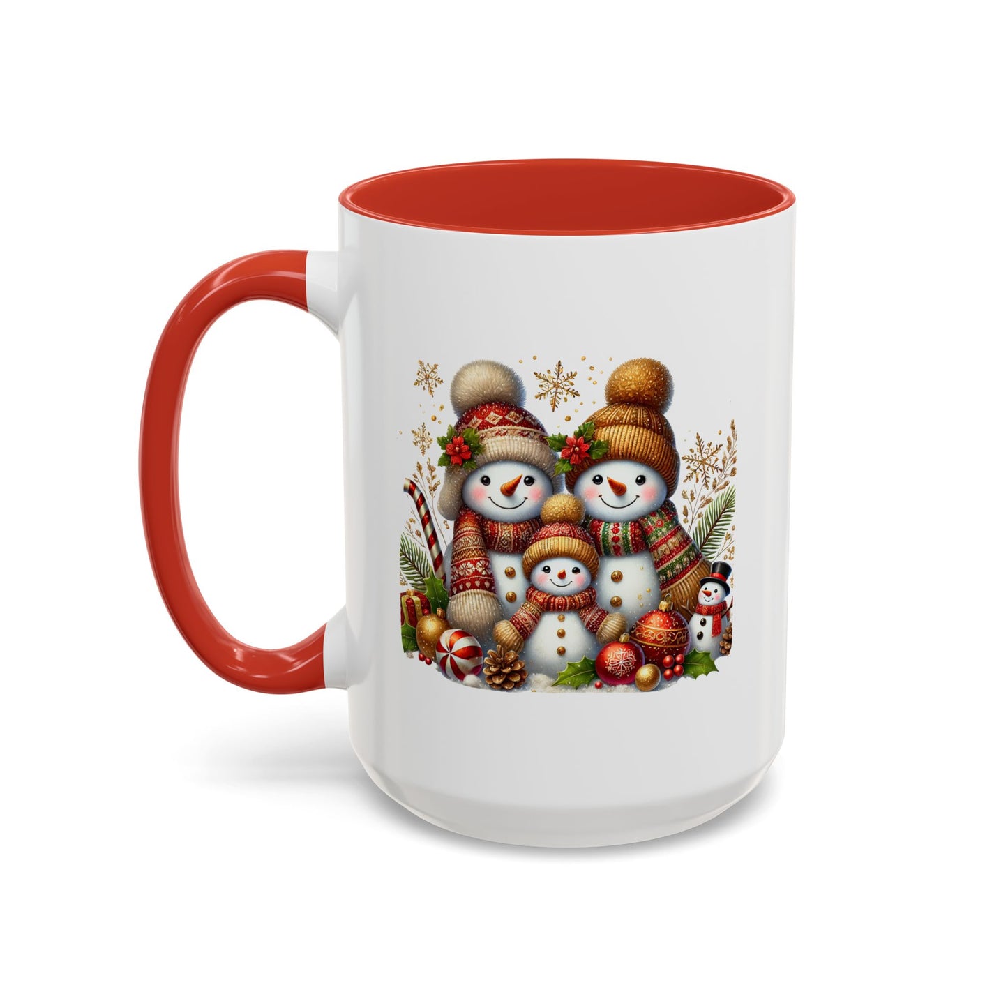 Christmas Mug - Gold Snowman Family