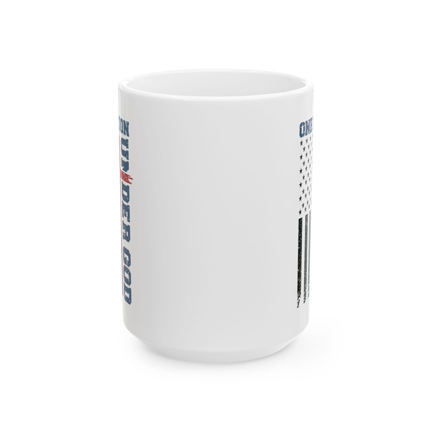 4th of July Mug - One Nation Under God Flag Cross