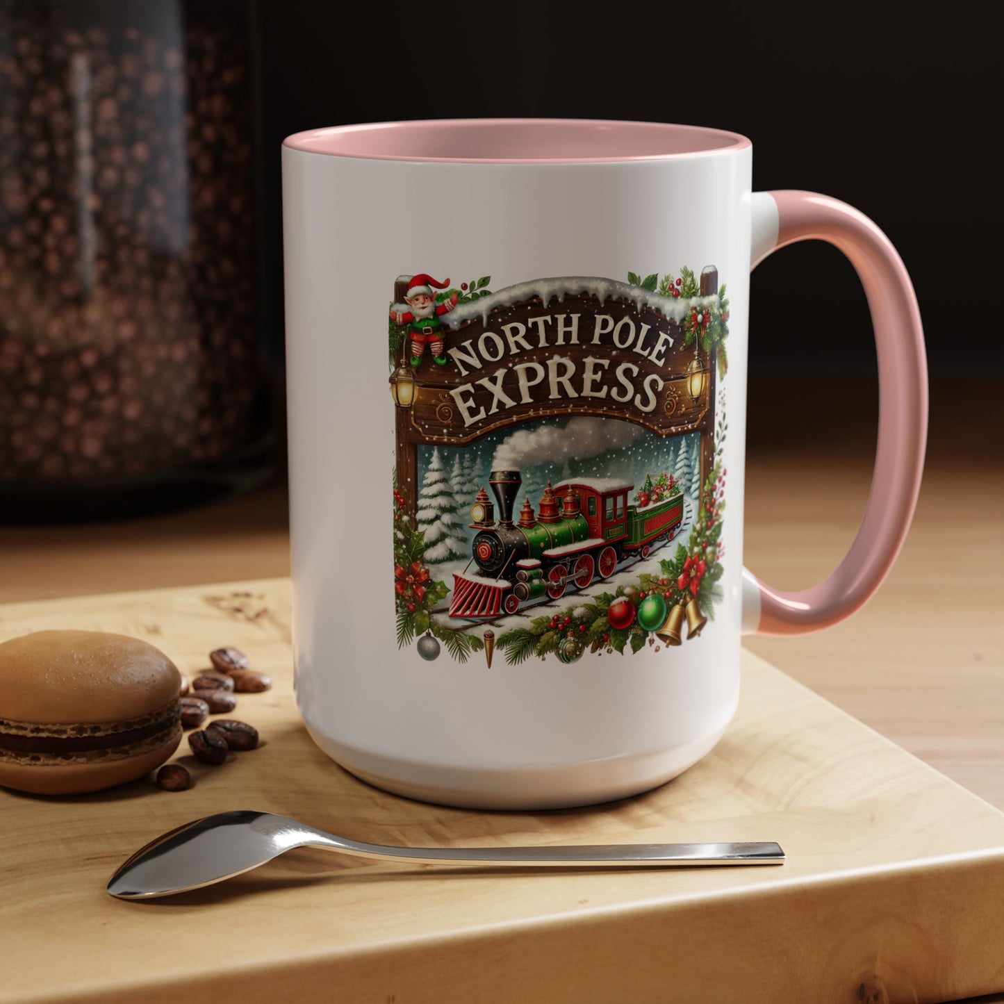 Christmas Mug - North Pole Express Steam Locomotive Ornaments