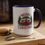 Christmas Mug - Merry Christmas Maroon Text Camper Trees