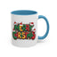 Christmas Mug - Merry Christmas Green Yellow & Red Text Hats